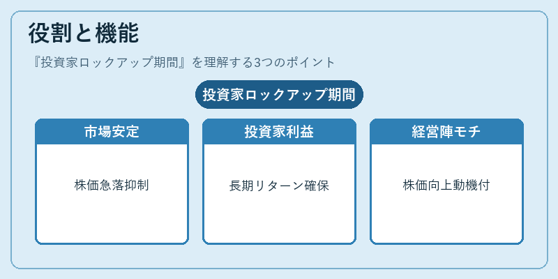 役割と機能（投資家ロックアップ期間）の図解