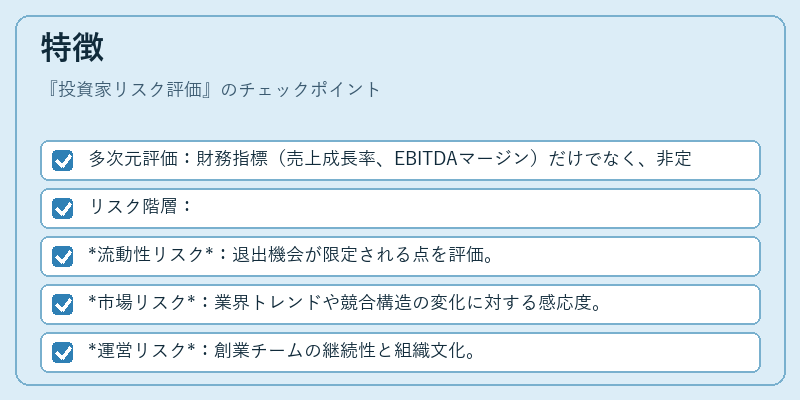 特徴(投資家リスク評価)の図解