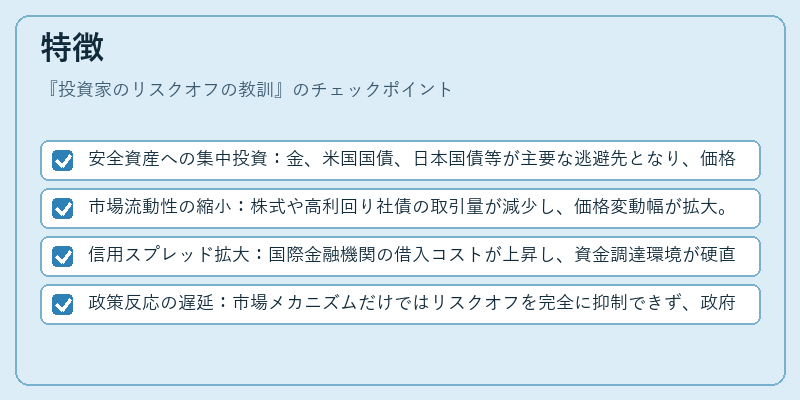 特徴（投資家のリスクオフの教訓）の図解