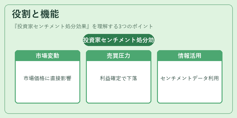 役割と機能（投資家センチメント処分効果）の図解