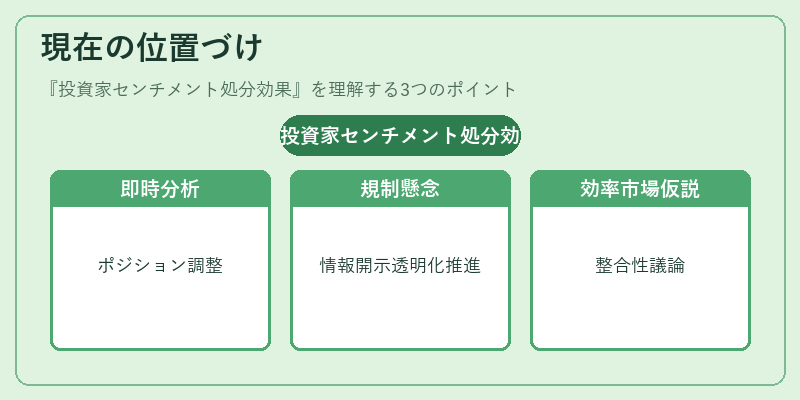 現在の位置づけ（投資家センチメント処分効果）の図解