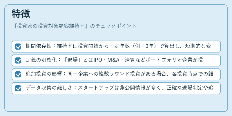 特徴(投資家の投資対象顧客維持率)の図解