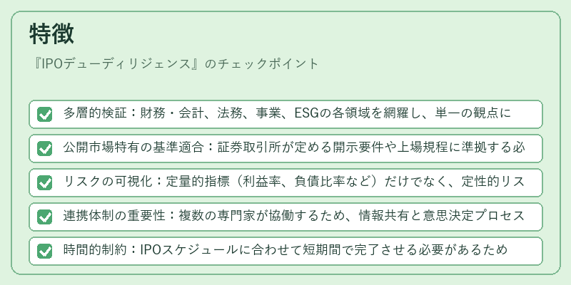 特徴(IPOデューディリジェンス)の図解