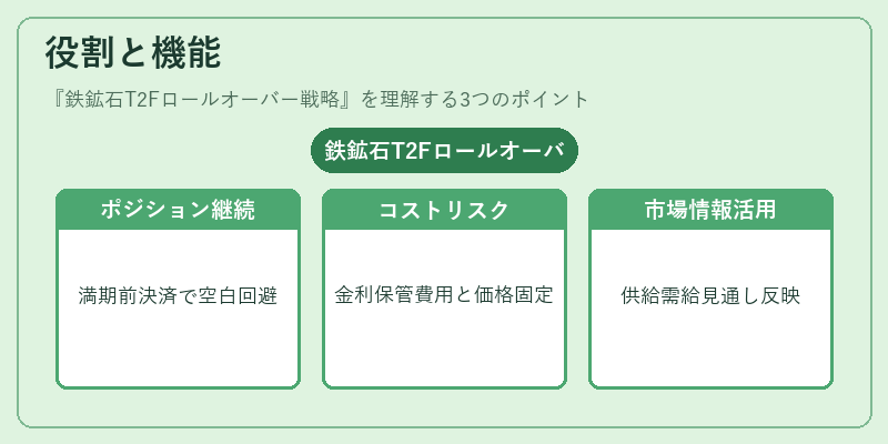 役割と機能（鉄鉱石T2Fロールオーバー戦略）の図解