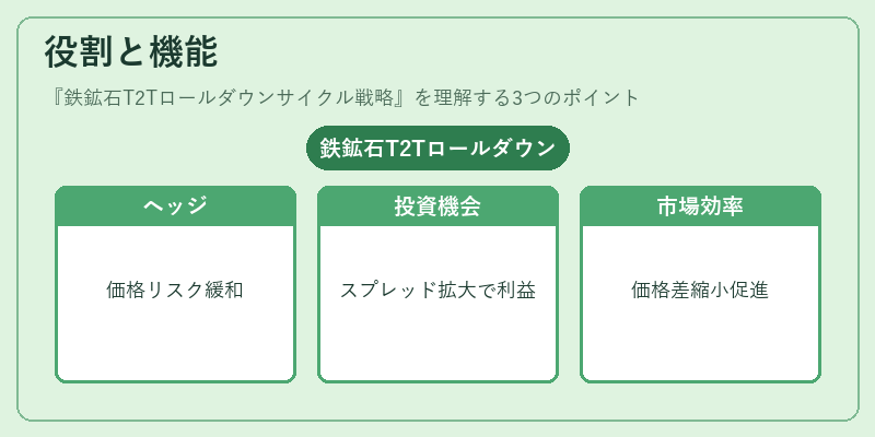 役割と機能（鉄鉱石T2Tロールダウンサイクル戦略）の図解