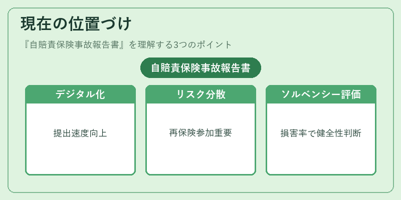 現在の位置づけ（自賠責保険事故報告書）の図解