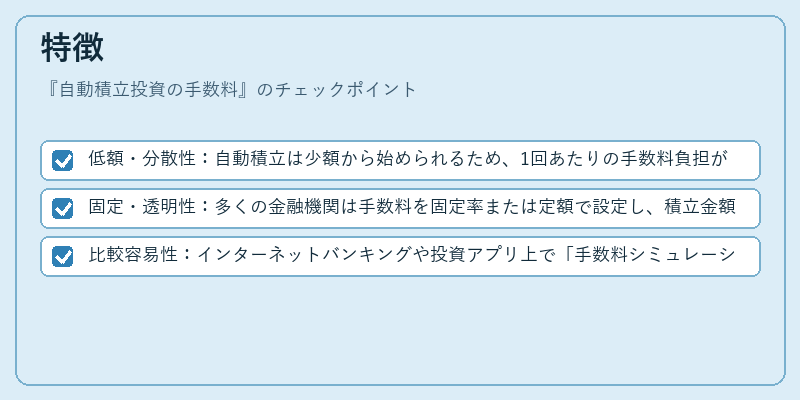 特徴（自動積立投資の手数料）の図解