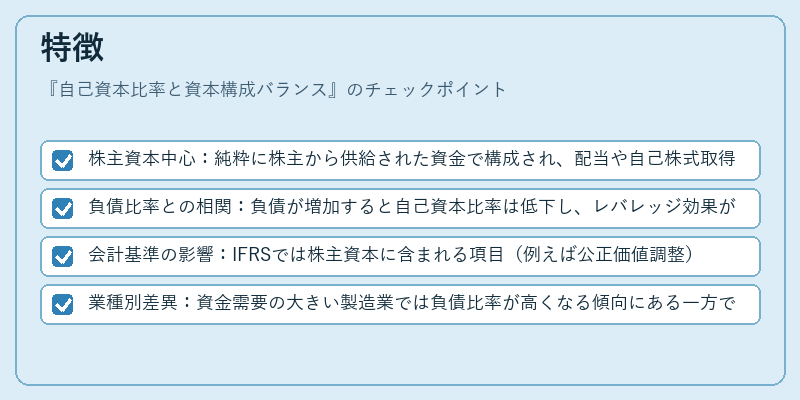 特徴（自己資本比率と資本構成バランス）の図解