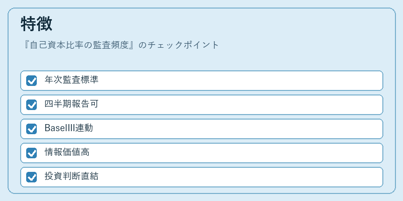 特徴（自己資本比率の監査頻度）の図解