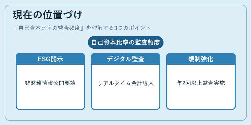 現在の位置づけ（自己資本比率の監査頻度）の図解