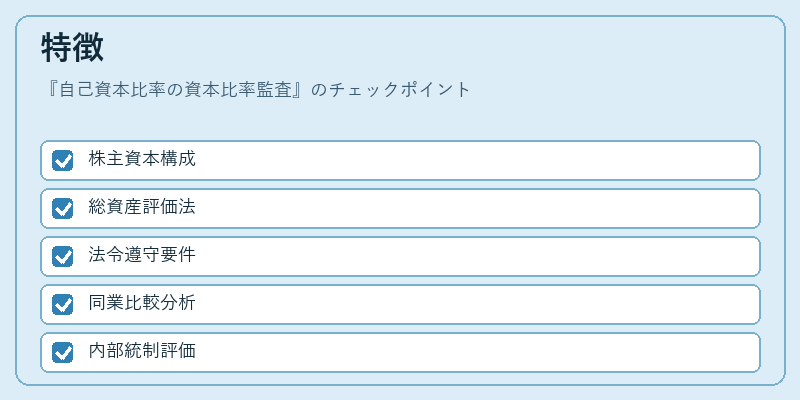 特徴（自己資本比率の資本比率監査）の図解