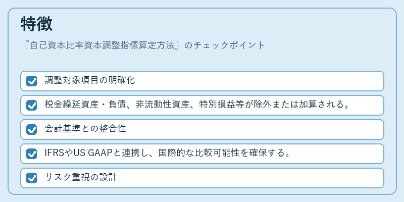 特徴（自己資本比率資本調整指標算定方法）の図解