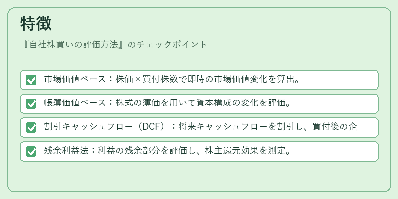 特徴（自社株買いの評価方法）の図解