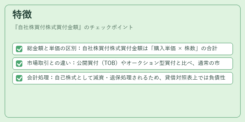 特徴（自社株買付株式買付金額）の図解