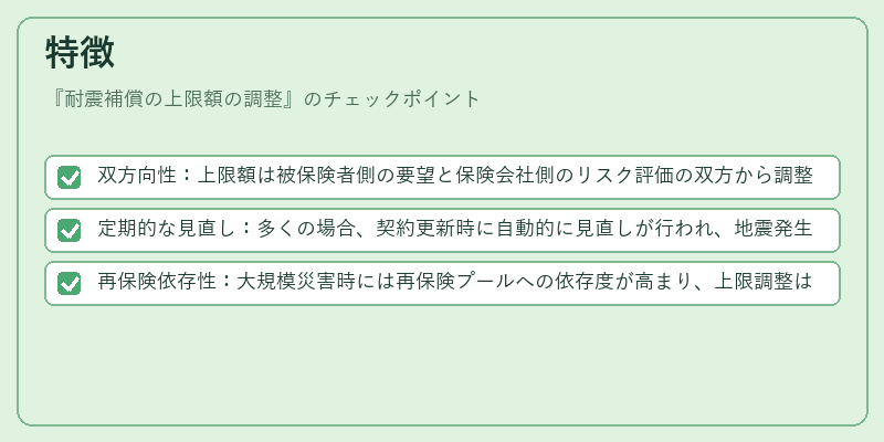 特徴(耐震補償の上限額の調整)の図解