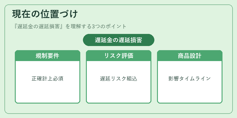 現在の位置づけ（遅延金の遅延損害）の図解