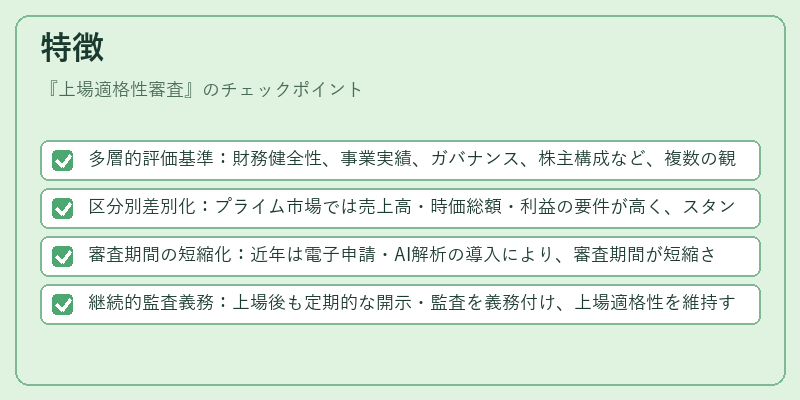 特徴（上場適格性審査）の図解