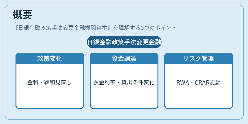 概要（日銀金融政策手法変更金融機関資本）の図解