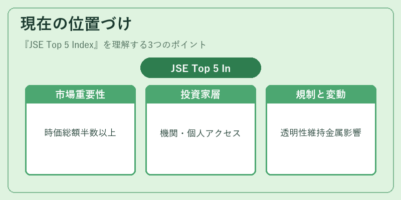現在の位置づけ（JSE Top 5 Index）の図解