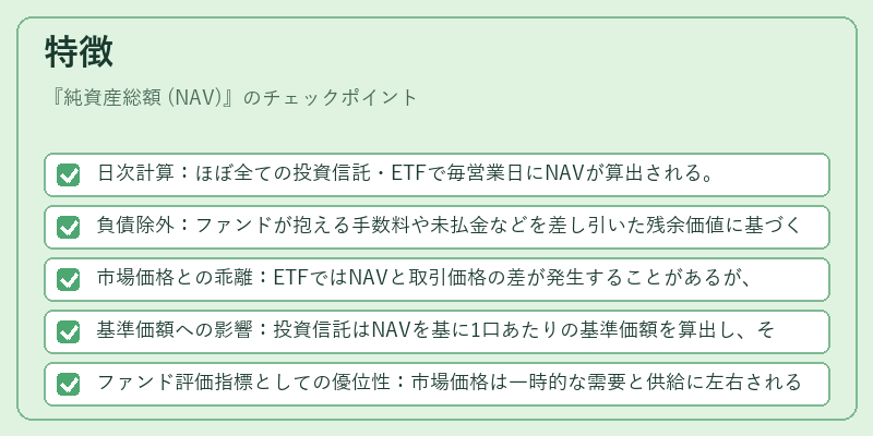 特徴（純資産総額 (NAV)）の図解