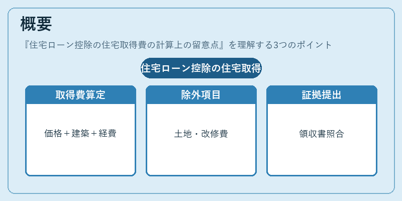 概要（住宅ローン控除の住宅取得費の計算上の留意点）の図解