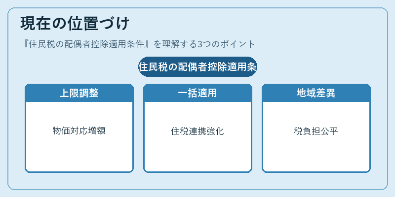 現在の位置づけ(住民税の配偶者控除適用条件)の図解