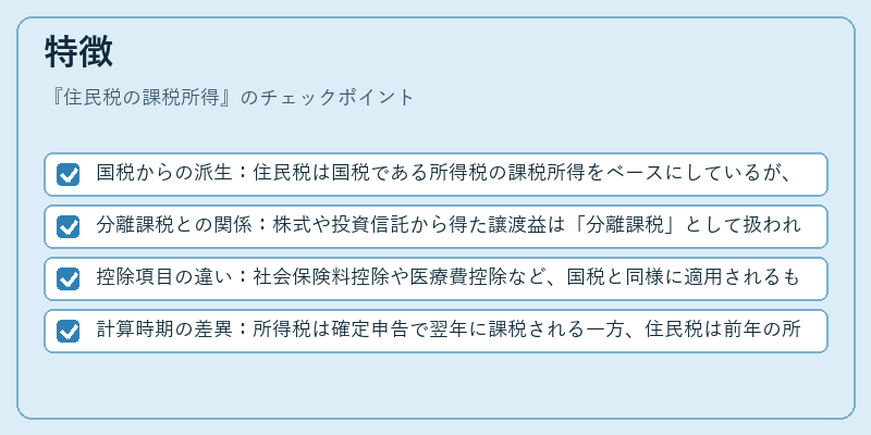 特徴（住民税の課税所得）の図解