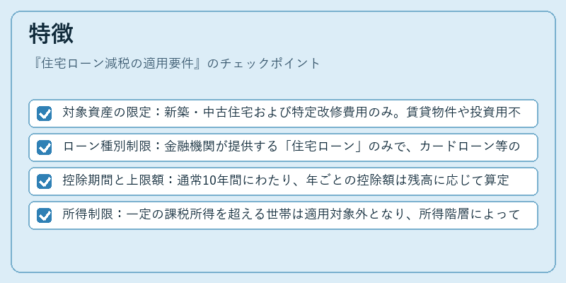 特徴（住宅ローン減税の適用要件）の図解