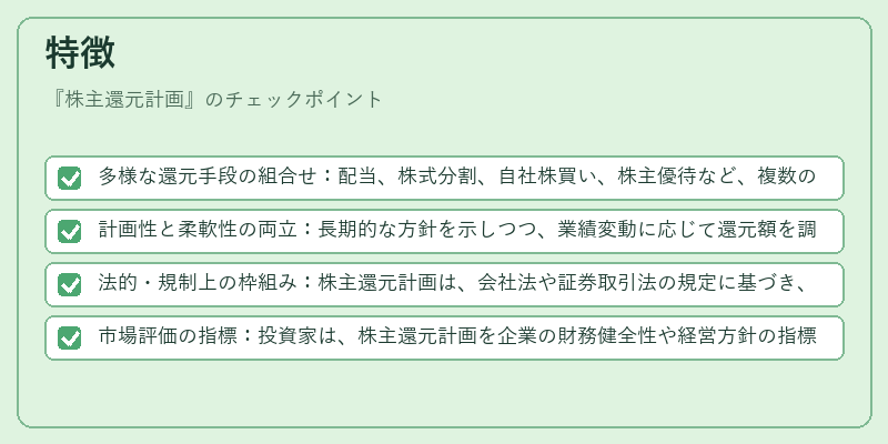 特徴（株主還元計画）の図解