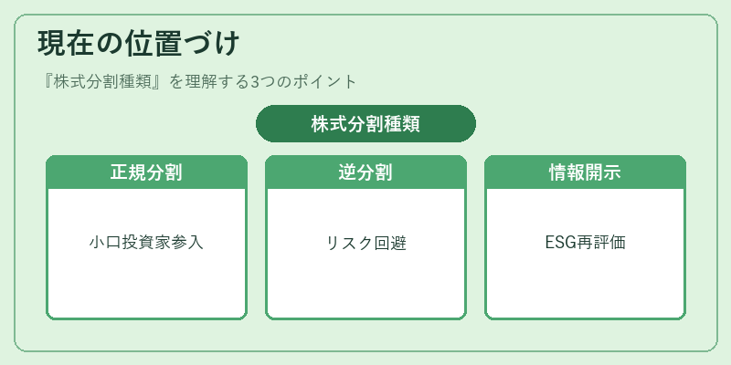 現在の位置づけ(株式分割種類)の図解