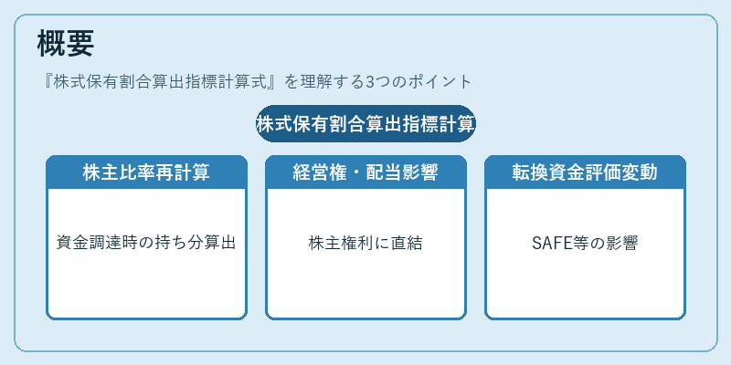 概要（株式保有割合算出指標計算式）の図解