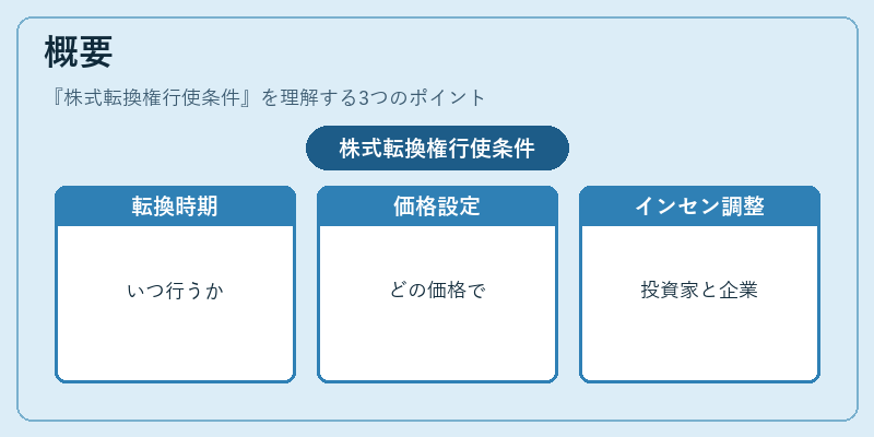 概要（株式転換権行使条件）の図解