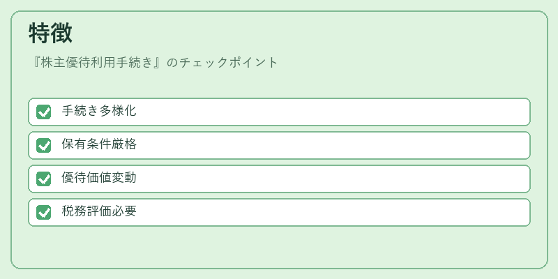 特徴（株主優待利用手続き）の図解
