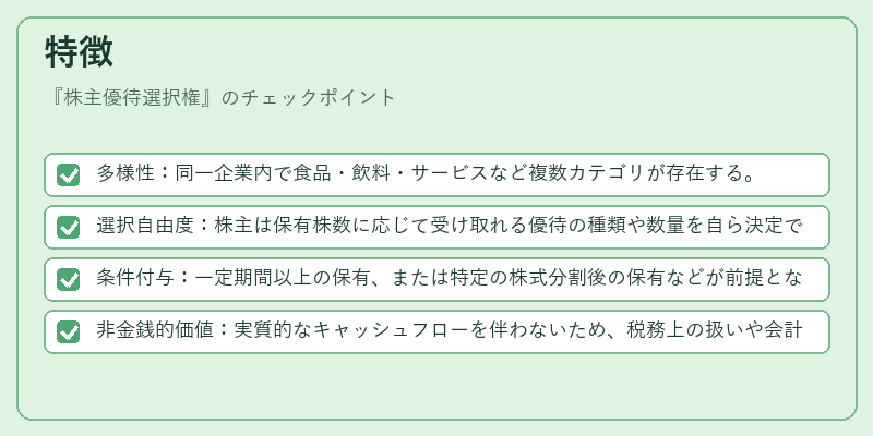特徴（株主優待選択権）の図解