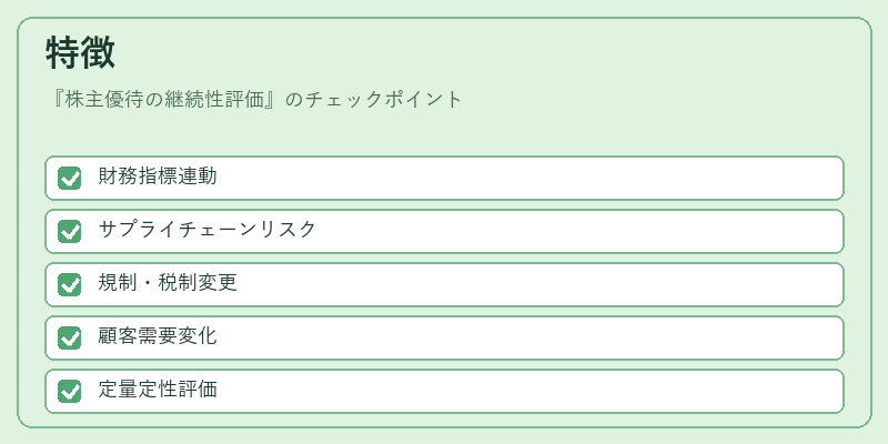 特徴(株主優待の継続性評価)の図解