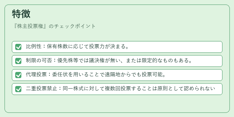 特徴（株主投票権）の図解