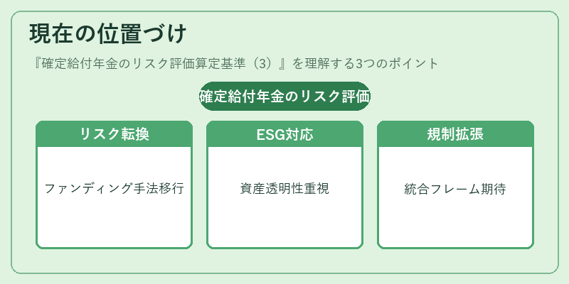 現在の位置づけ（確定給付年金のリスク評価算定基準（3））の図解