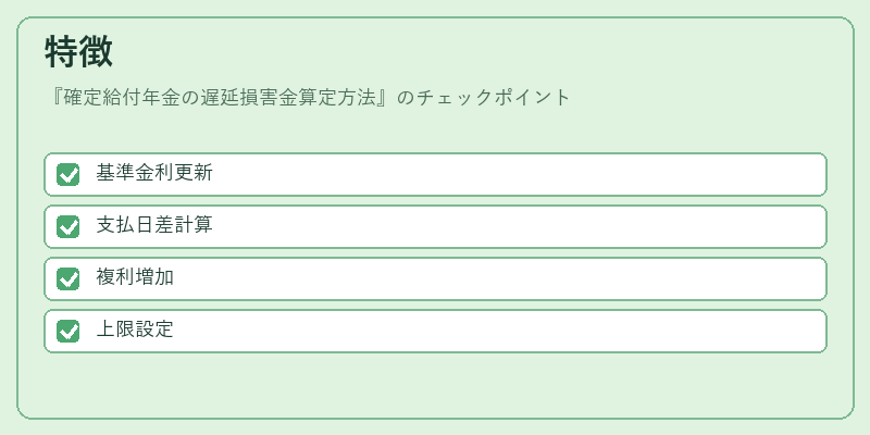 特徴(確定給付年金の遅延損害金算定方法)の図解