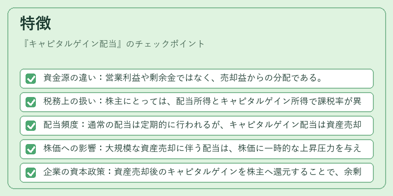 特徴（キャピタルゲイン配当）の図解