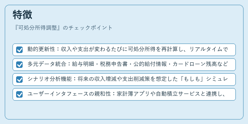 特徴（可処分所得調整）の図解