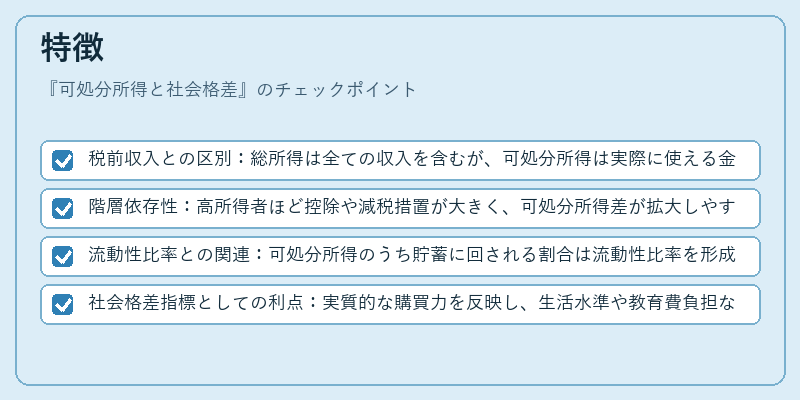 特徴（可処分所得と社会格差）の図解