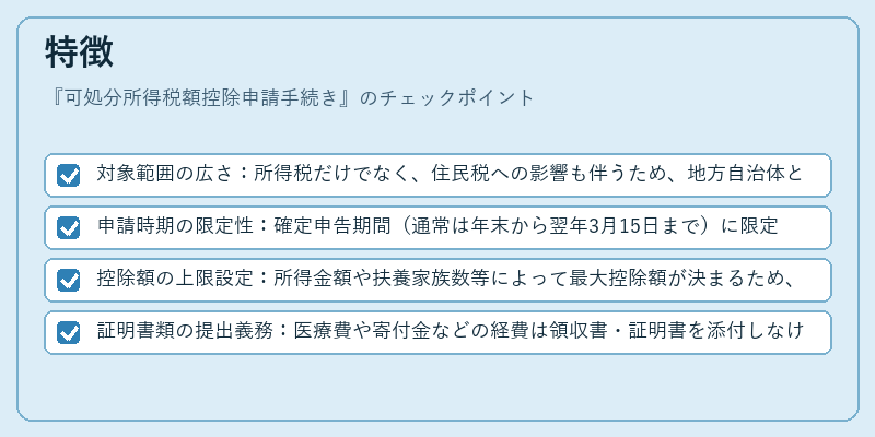 特徴（可処分所得税額控除申請手続き）の図解