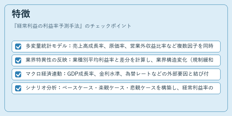 特徴（経常利益の利益率予測手法）の図解