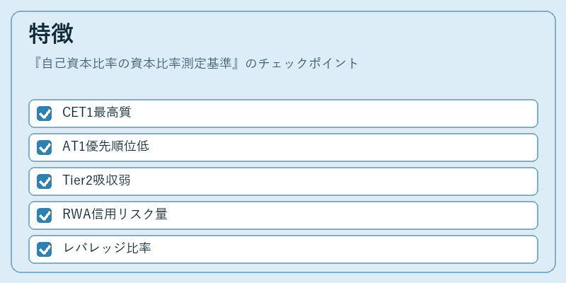 特徴（自己資本比率の資本比率測定基準）の図解