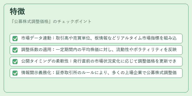 特徴（公募株式調整価格）の図解