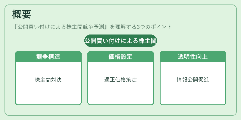 概要（公開買い付けによる株主間競争予測）の図解