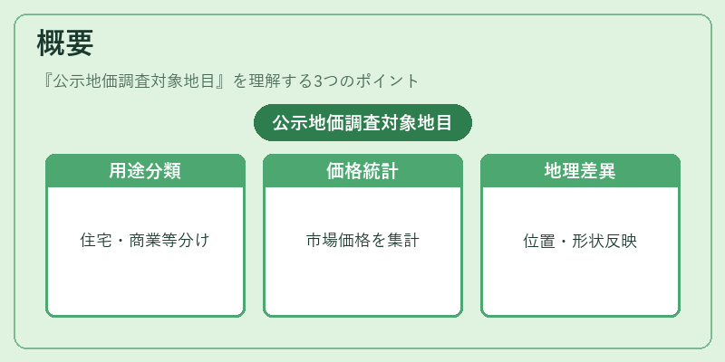 概要（公示地価調査対象地目）の図解
