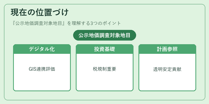 現在の位置づけ（公示地価調査対象地目）の図解