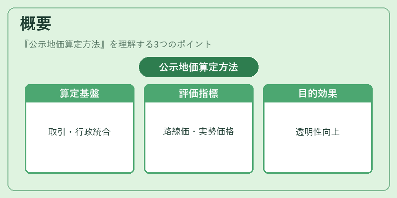 概要（公示地価算定方法）の図解