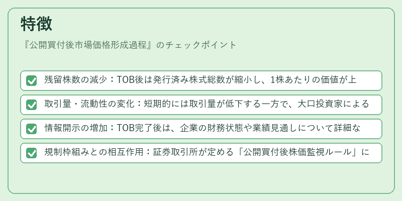 特徴（公開買付後市場価格形成過程）の図解